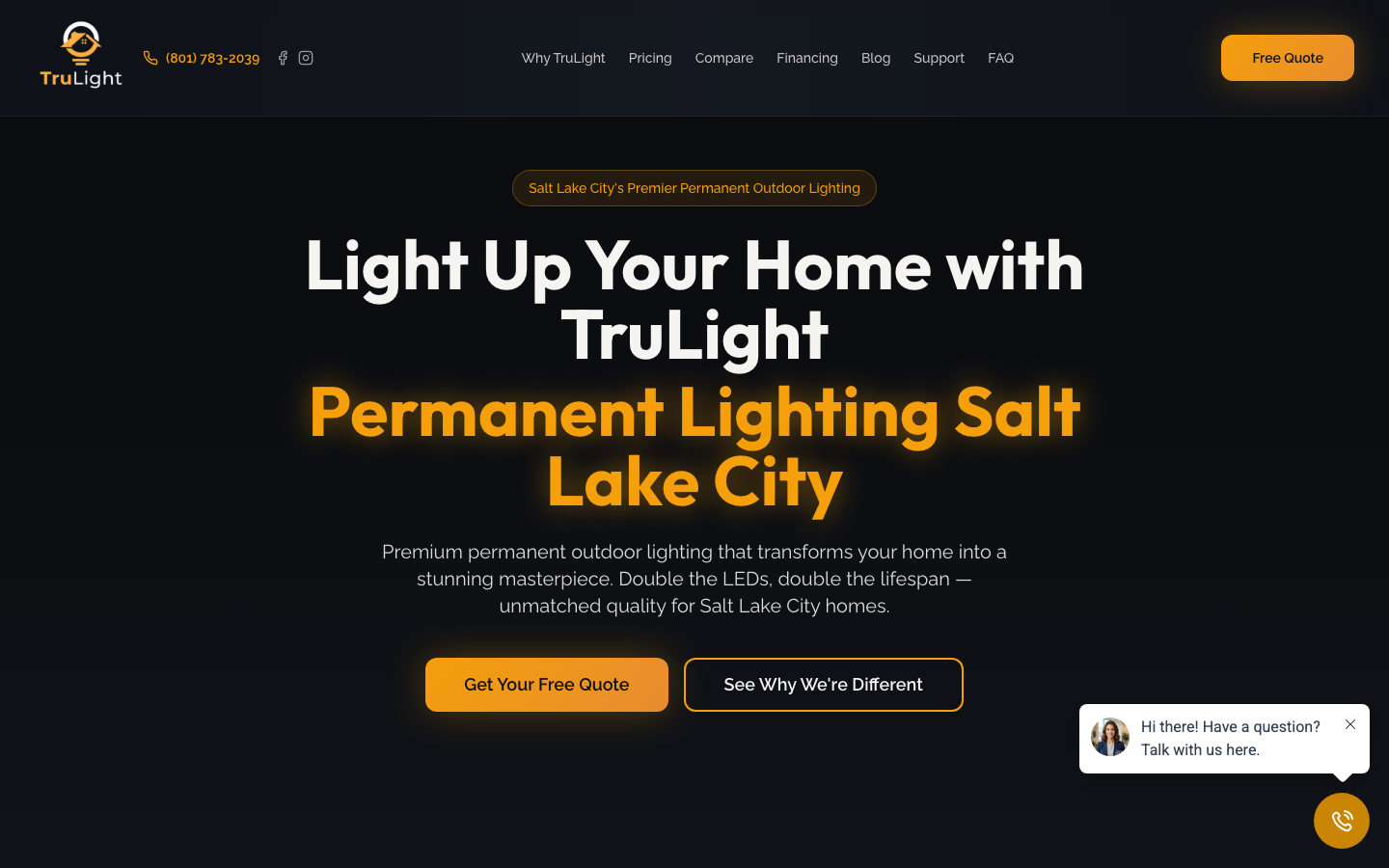 TruLight SLC old site, desktop