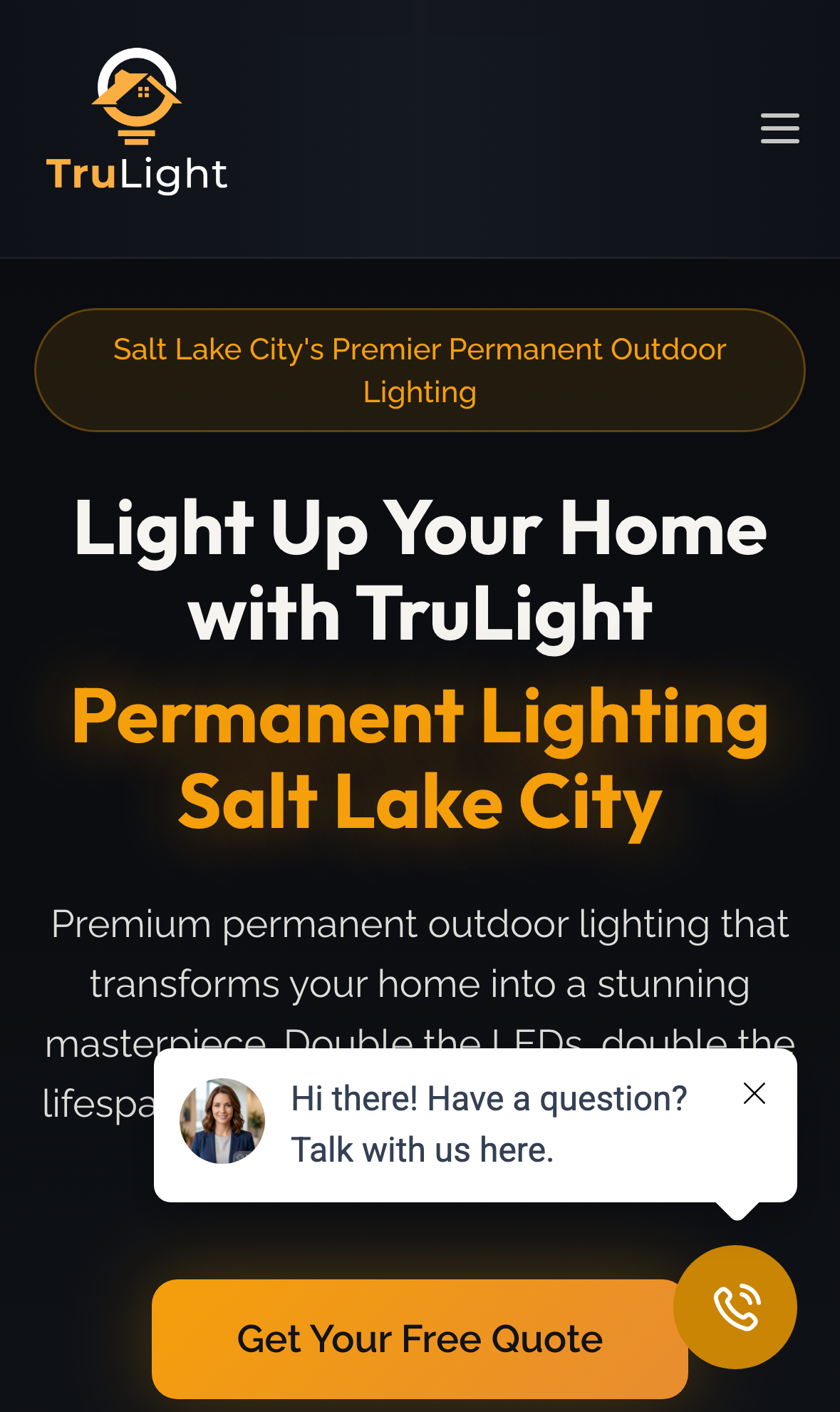 TruLight SLC old site, mobile